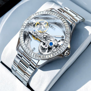 OLEVS 6699 Fashion Women Mechanical Watch Gift Stainless Steel Watchband Round-dial Wristwatch