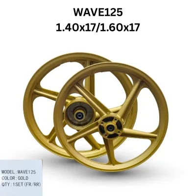 SPORT RIM HONDA WAVE100 EX5 DREAM 5 BATANG 5L FULL CHOP Cast Wheel RODA RIM Motorcycle WITH Bearing BUSH 1.4X17/1.6X17