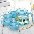 Tea pot set 5 in 1 Poci Ceret Kaca Tempat Minum Teh Sepaket Dengan Gelasnya Set TekoTeapot set 5 pcs Teapot Set Gelas  teko teh tea pot tea pot set / teko tempat air / teapot teko tempat air teh / teko beling / gelas beling / tea pot 5 in 1 / teko. 