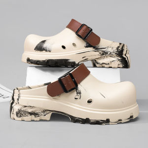 Free Shipping New Summer EVA Thick-Soled Clogs Slip-On Sandals For Couples Fashionable And Versatile Easy-To-Wear Half-Slipper Shoes With A Closed Toe