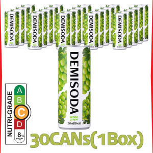 [DongA Otsuka] DemiSoda White grape 250mL X 30CAN | Expiry: July 2026 or later | Lightly Sparkling Real Friut Ade | Vegan Certification | Kfood