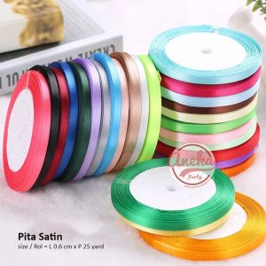 Pita Satin Polos warna warni / Pita kerajinan tangan / pita souvenir / pita kain / pita buket