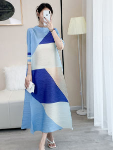 Temperament high-grade Pleated Dress high-grade sense loose 91005-1