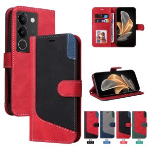 เคสสำหรับ Vivo V29 V27 V27 Pro 3สีกระเป๋าสตางค์หนัง2พลิกช่องการ์ดเคสโทรศัพท์