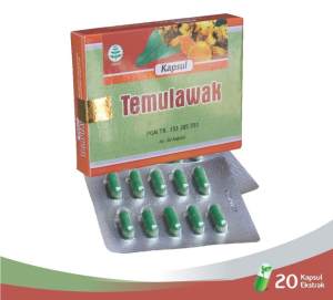 Tazakka Ekstrak Temulawak Original BPOM Curcuma Obat Lambung Herbal Liver Anti Bakteri 20 Kapsul Blister.