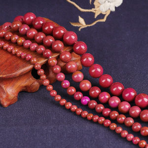 หินธรรมชาติทรงกลม4/6/8/10/12มม.สีแดงJasperลูกปัดสำหรับเครื่องประดับDIYสร้อยข้อมือสร้อยคอ