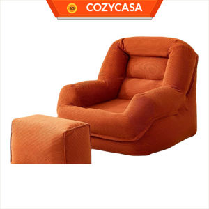 【COZYCASA】S23 Tatami Lazy Sofa With Leg Rest/Cozy Tatami Chair for Bedroom Balcony/ Washable Cover