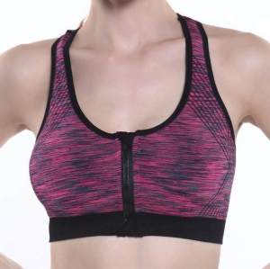 Bra Sukan (M - 2XL) Colourful Zips Women Sport Bra With Zip Bra Training Fitness Exercise Running Gym Yoga Fitness Tops Bra