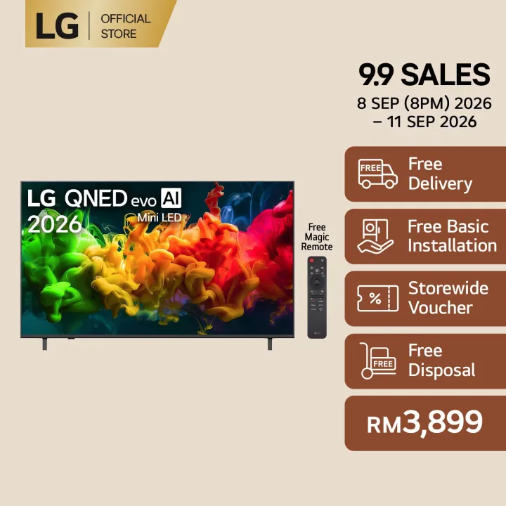 65 inch LG QNED evo AI Mini LED QNED80 4K Smart TV 2026