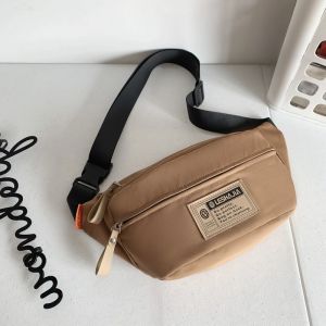 EERSHENSHI  กระเป๋าสะพายข้างสไตล์สตรีทสำหรับคู่รัก ใหม่ล่าสุด ทำจากไนลอน พร้อมซิปและช่องใส่มือถือ