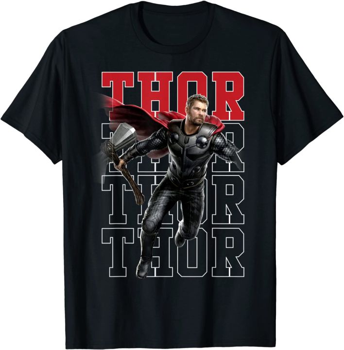 Marvels Avengers Endgame Thors Pose Name Stack Graphic T-shirt for Men ...