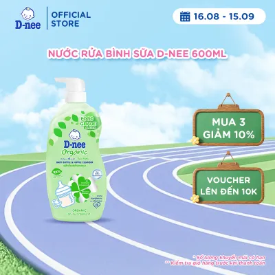 Nước rửa bình sữa D-nee từ nha đam hữu cơ an toàn lành tính khử khuẩn hiệu quả Chai 600ml