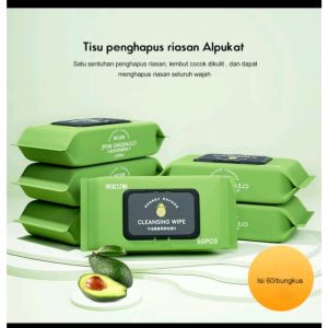 Tisu Penghapus Riasan Wajah Ekstrak Tanaman Alpukat 60 Lembar / Makeup Remover Tissue / Tissue Remover / Makeup Remover / Tissue avocado / tisu make up / tissue make up E07