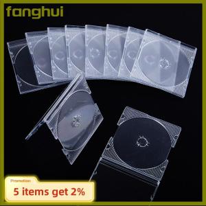 fanghui 5 10pcs Household Standard Single Disc Storage Boxes DVD Case CD Case Empty Clear Plastic CD Case Disc CD Box