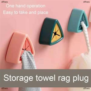 [COD] dfhws Punch-free Towel Plug Holder Bathroom Storage hanger Towels Storage Clip