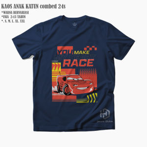 Kaos Atasan Anak Laki Laki Mobil Lightning McQueen Bahan Katun Combed 24s