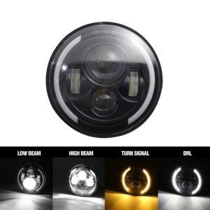 Đèn Pha Led E9 7 inch 60W 6000K 3500K Cho Xe Mô Tô Địa Hình Lada 4x4 Niva Offroad 12V 24V Wrangler
