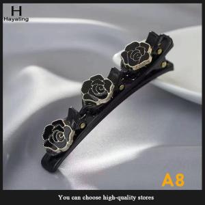 Hayating Sparkling Stone Braided Hair Clips Double Bangs Braided Barrettes Hairpins Women Girls Headwear Hair Styling Accessories