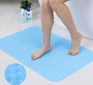 PVC Bath Mats Toilet Shower Pad Non Slip Bath Tub Mats with Suction Cup and Drain Hole 35cm*65cm