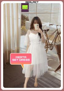 Baju/Baru/Korean/Maksi/Midi/Merta set Dress maxi bahan outer full tile inner furing hyget realpict fit to XL