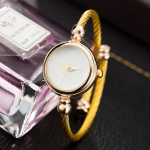 【 In Stock 】New Womens Bracelet Watch Student Korean Fashion Alloy Quartz Watch Open-ended Bracelet Watch Jam Tangan Rantai Tangan 手镯手表