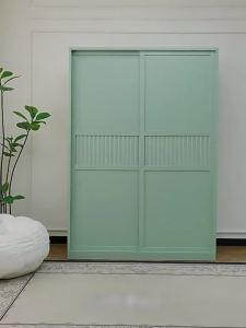 【Free installation】Steel sliding door wardrobe new popular item formaldehyde free bedroom metal storage cabinet household sliding door small-sized wardrobe