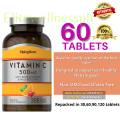 60 Tablets- Piping Rock Vitamin C 500mg with Bioflavonoids & Wild Rose Hips AUTHENTIC. 