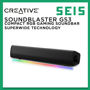 Creative Sound Blaster GS3 Compact RGB Gaming Soundbar with SuperWide technology Powered via USB Bluetooth 5.4