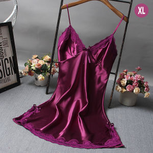🦋 NLONKE  Thin Camisole Nightwear Pajama Underpants Set Women Summer Lace Slit Nightgown
