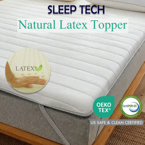 (SG) Natural Latex Mattress Topper | Mattress Protector | Antibacterial Bamboo Cooling Foam Topper