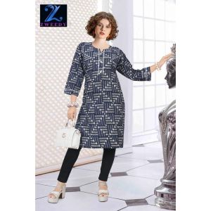 XL(42) to 11XL(62) Plus Size / Crepe Kurti Tops for Women Readymade by Zweedy Mart