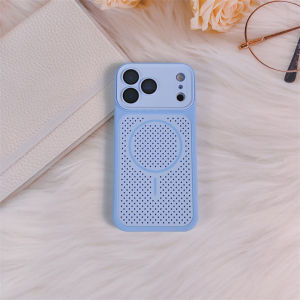 Heat Dissipation Holes Matte For Magsafe Case for iPhone 17 16 14 15 Pro Max Hybrid Bumper Armor Camera Lens Back Cover