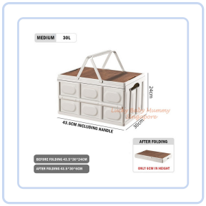 【Pure Care】 Outdoor Multi-functional Wooden Cover Storage Box Heavy Duty Foldable Storage Box for Camping Use Box
