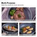 JEETEE Marble Stone Non Stick Frying Pan with Lid Die-cast Cooking Pan, kuali leper tak melekat Suitable for Gas and Induction Stove 20/24/28CM. 