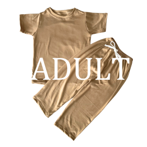 Clothing Co. Adult Plain Terno Pajama family in neutral pastel / Minimalist sleepwear family matchy oufit / couple / twinning