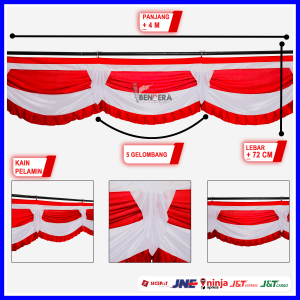 BENDERA BACKGROUND PANGGUNG 4 METER (5 GELOMBANG)