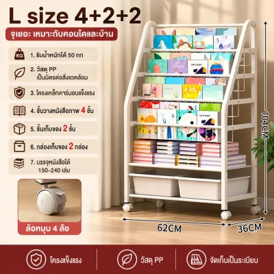ชั้นวางหนังสือ ชั้นเก็บของ ชั้นวางหนังสือเด็ก ชั้นเก็บของเล่น ชั้นเก็บของอเนกประสงค์ สำหรับหนังสือนิทานและของเล่น ติดตั้งง่าย จุของได้เยอะ
