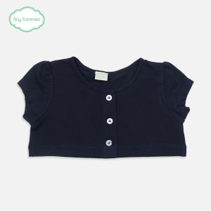 Tiny Tummies Navy Blue Crop Top Blouse Premium Cotton Clothes for Baby Girls (BL-7330- LP)