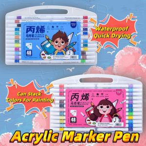 Alcohol Markers Highlighter Pen Set Acrylic Paint Marker Coloring Brush Watercolor Drawing Supplies