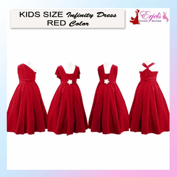 ( KIDS SIZE ) RED Infinity Dress for Kids | With Size 1-12 years old