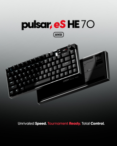 Pulsar eS HE 70 ANSI Hall Effect Magnetic With LCD Display Wired True 8K Polling Rate & Dynamic RGB Lighting Effects Linear Raesha Magnetic Switch Gaming Keyboard