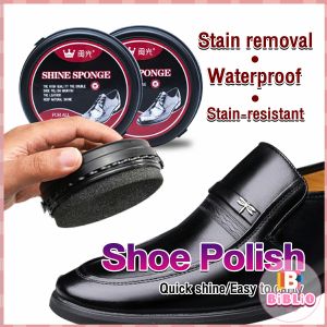 BIBLIO 39g Double-sided Sponge Leather Shoe Polish Brush Tool Colorless Shoes Wax for All Color Shoes