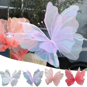 Fabric Butterfly Artificial Butterfly Wedding Decor Butterfly Photography Props Giant Gauze Fake Butterfly
