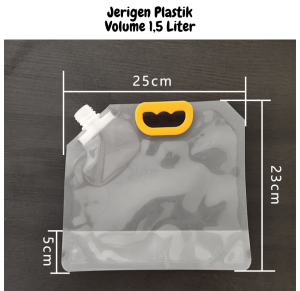 5 Pcs Jerigen Plastik Tebal SpoutPack untuk Cairan - Minyak isi 1500 ML / 15 Liter