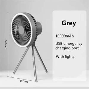 พัดลมพกพาแคมป์ พัดลมพกพา 4000Mah/10000Mah USB Camping Fan LEDพัดลมแขวน พัดลมพกพาชาร์จ 3 in 1 พัดลม ปรับ