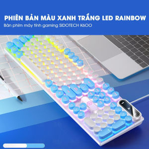 Bàn phím máy tính có dây giả cơ SIDOTECH K500 gaming led rgb màu hồng cho pc laptop chơi game văn phòng