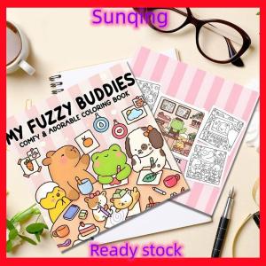 SQ Stationery [Flash Sale] My Fuzzy Buddies Coloring Book For Adults And Cute Animal Life Stories Painting Book Art Crafts Painting Supplies
