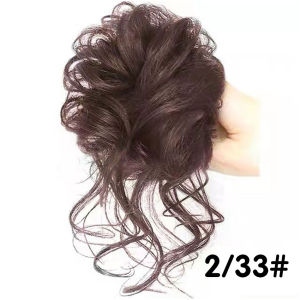 【Local delivery】 Synthetic Hair Bun Chignon Messy Curly Hair Band Elastic Scrunchy False Hair Pieces for Women Hairpins Black Brown Wigs-Curly