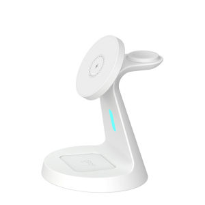 New 15W Wireless Charging Three-in-One Wired Portable Magnetic Charging Gift Foreign Trade   Compatible with Watch Earphones