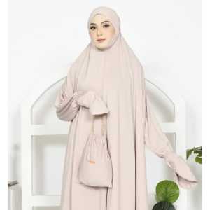 Mukena Stelan Berlengan JERSEY Premium Kayla Mukenah Dewasa Umroh haji Jumbo